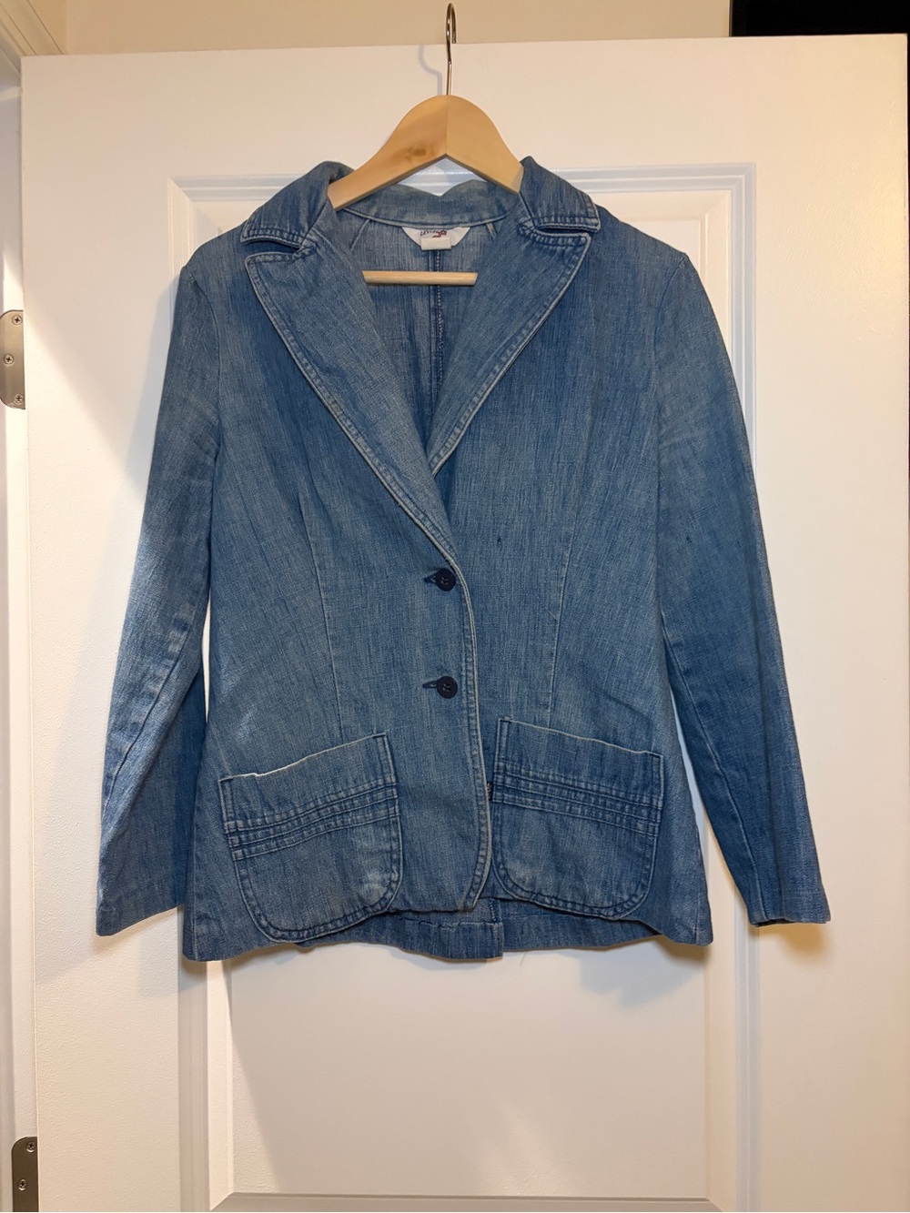 Vintage 1970s Levi's Light Blue Denim Blazer Jacket
